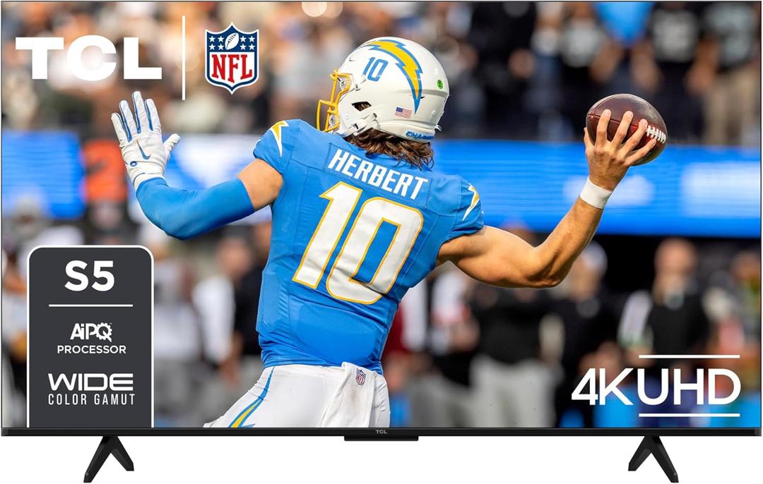 TCL 50-Inch Class S5 4K UHD LED Smart TV with Google TV (50S551G, 2024 Model), Google Assistant Built-in with Voice Remote, Compatible with Alexa, Streaming Television