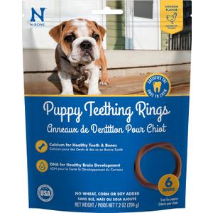 N-Bone Puppy Teething Ring, Chicken Flavor, 6 Count bag, Expiry: 09/13/27