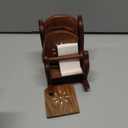 Handmade Wooden Tea Coasters Set of 6 Drink Table for Tea Cups Coffee Mugs Beer Cans Bar Tumblers and Water Glasses Chair Shape Coasters Full Carving (White)