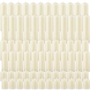 MTLEE Set of 72 Ivory Pillar Candles 2 x 3, 2 x 6, 2 x 8 Inch Smokeless and Dripless Unscented Large Candles Long Clean Burning Rustic Pillar Candle for Wedding Dinner Home Decor