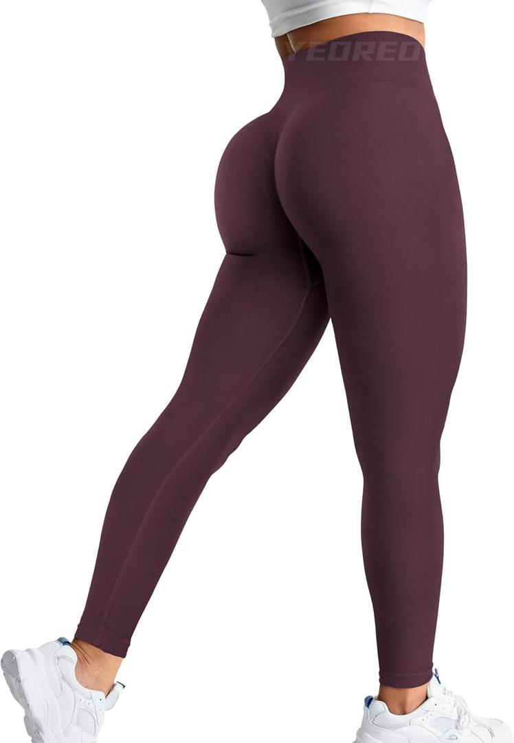 YEOREO Amplify Leggings for Women Seamless Scrunch Leggings Butt Lifting Gym High Waisted Athletic Leggings (X-Large, Black Cherry Marl) YEOREO Amplify Leggings for Women Seamless Scrunch Leggings Butt Lifting Gym High Waisted Athletic Leggings (X-Large, Black Cherry Marl)
