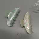 2 Pack Hair Claw Clips for Women Acrylic Claw Clips for Thick Hair Non-slip Clip for Hair Large Claws Hair Accessories for Women Girls (White & Blue)