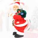 SdeNow Funny Twerking Santa Claus with Chrismas Music Singing and Dancing Santa Animated Christmas Plush Interactive Toy Figures Shaking Electric Santa Decorations Indoor with Green Gift Bag