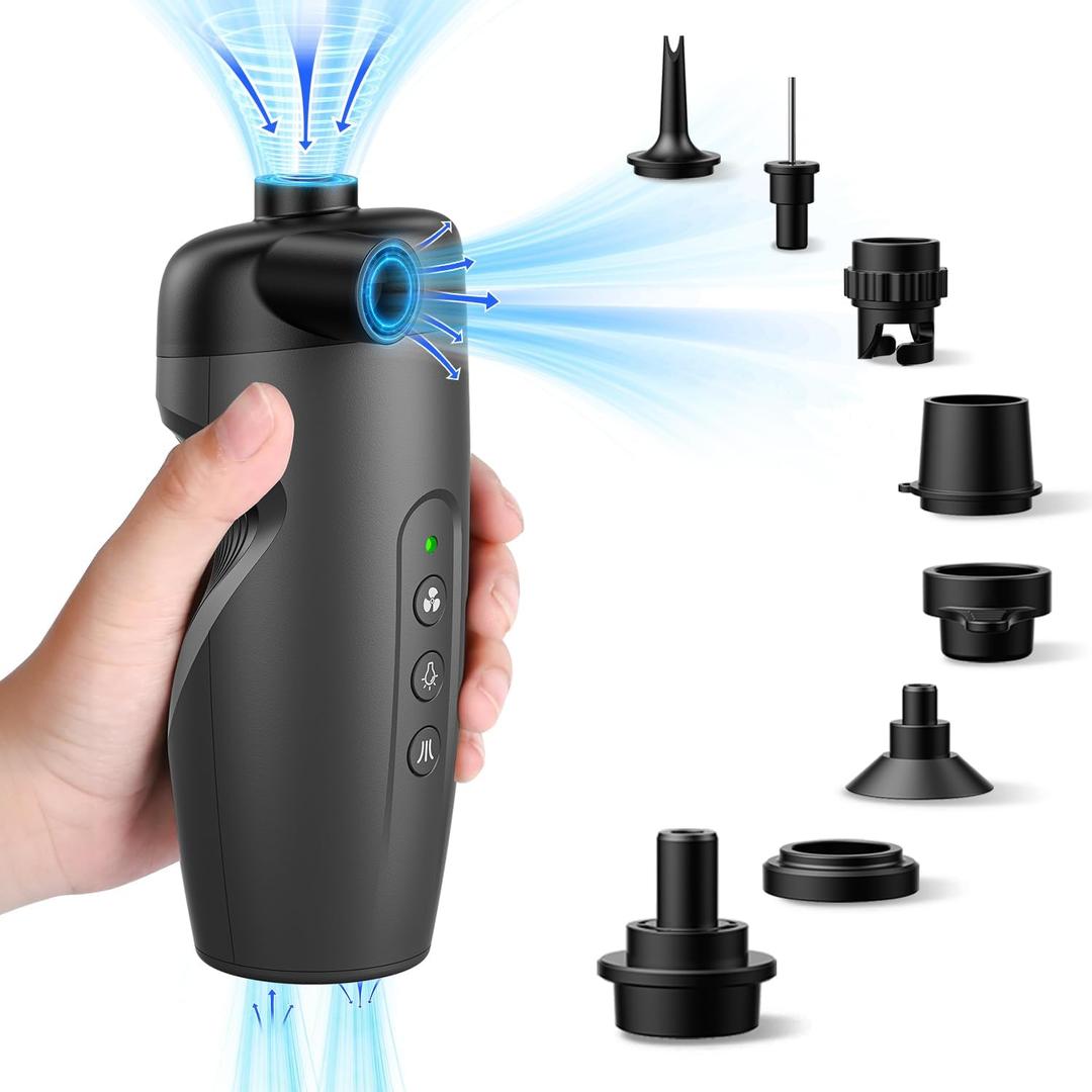 SUP Electric Air Pump for Inflatables, 20PSI Rechargeable Air Pump with 3000mAh Battery, Air Mattress Pump for Inflatable Pool Raft Bed Boat Snow Ring