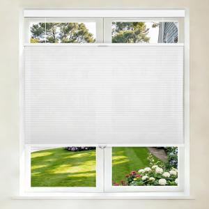 Grandekor Top Down Bottom Up Cellular Shades Cordless,35" W x 36" H,Pull Down Honeycomb Blinds for Windows Room Darkening Blinds & Shades for Living Room Bedroom,White(Light Filtering)