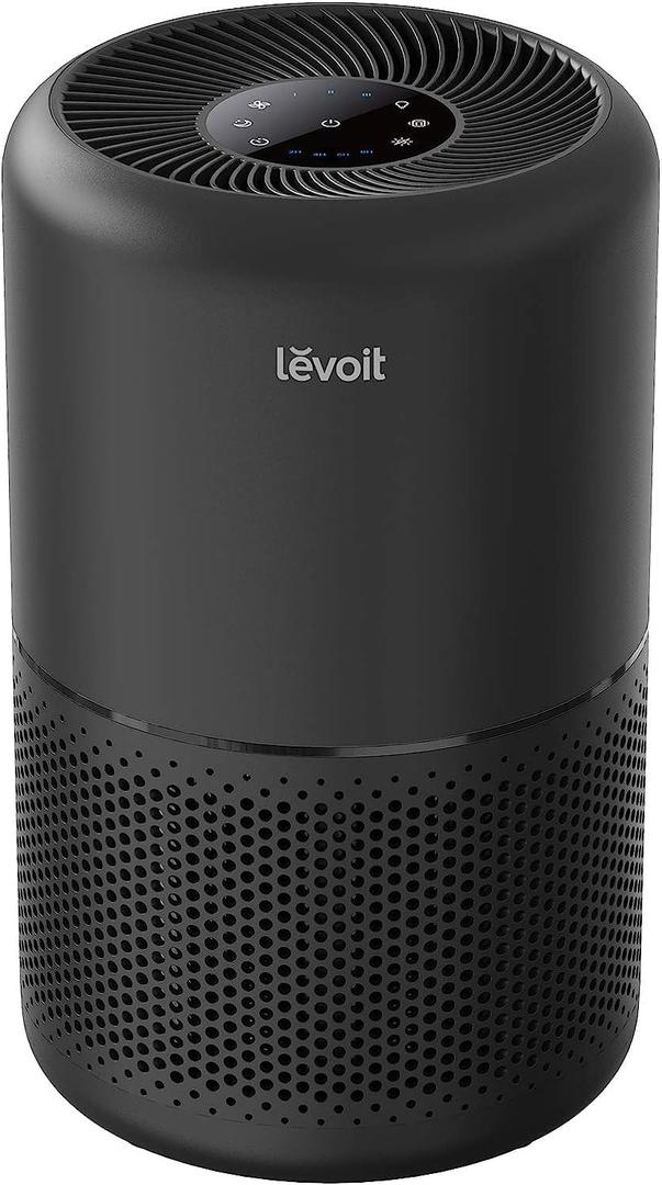LEVOIT Air Purifier for Home Allergies Pets Hair in Bedroom, Covers Up to 1074 ft by 56W High Torque Motor, 3-in-1 Filter with HEPA Sleep Mode, Remove Dust Smoke Pollutants Odor, Core300-P, Black