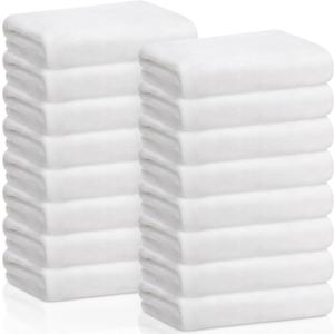 SmoothNovelty 16 Pack Microfiber Bath Towels Bulk 27'' x 60'' Oversized Beach Towel Highly Absorbent Extra Large Soft Drying for Shower Pool Salon Sauna Bathroom Gym Party (Simple,White)