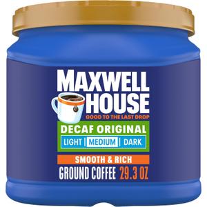 Maxwell House Decaffeinated Original Medium Roast Ground Coffee, 29.3 oz Canister (EXP 11/18/26)