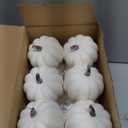 Liliful 24 Pack 4 Inch Fall Harvest White Artificial Pumpkins Crafts Rustic Decorative Pumpkin Foam Pumpkins Decoration for Halloween Thanksgiving Wedding Dining Table Centerpiece Decorating