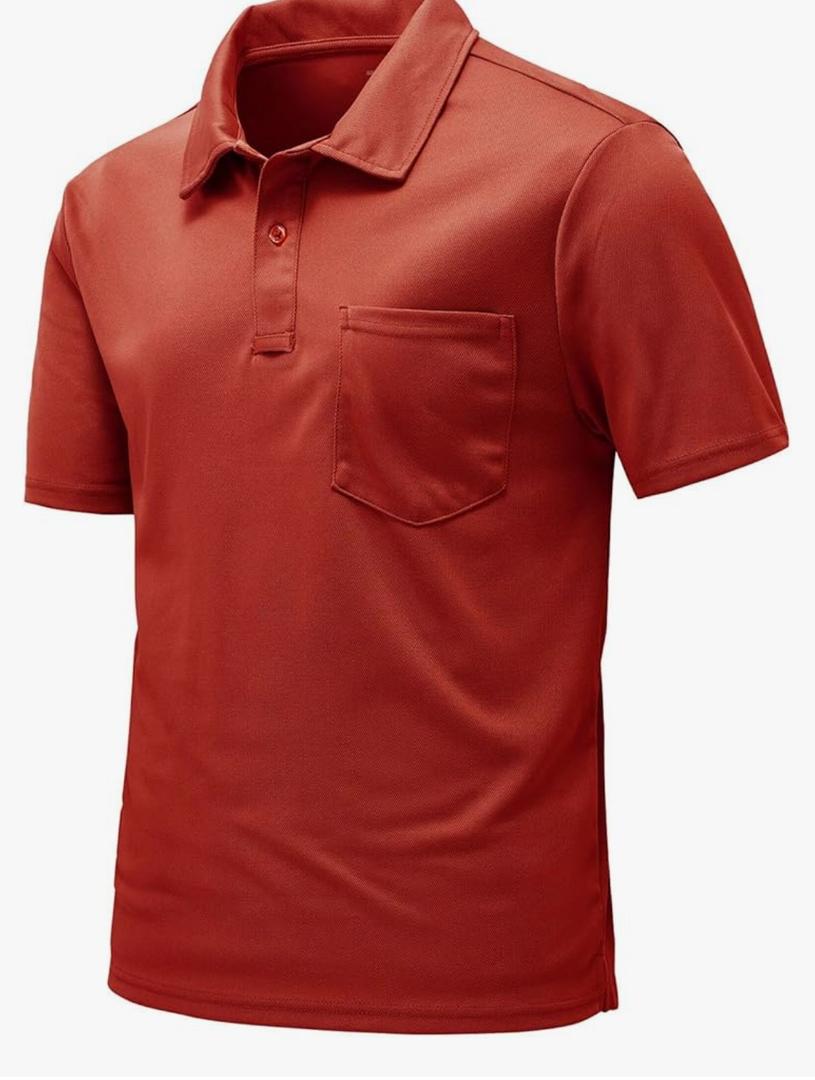 Men's Big and Tall Polo Shirts UPF 50+ Casual Work Quick Dry Short Sleeve Collared Golf Shirt（XL)