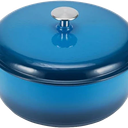 Amazon Basics Ronde Enameled Cast Iron Dutch Oven, 6.9 Litre, Blue