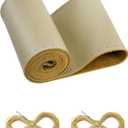 BELINOUS Leather Steering Wheel Cover Lace Up, Stitch on Steering Wheel Wrap, Universal Fit 13-20 Inch Car Truck Pickup Boat, A Whole Piece of Cowhide, DIY w/Needle Thread (Size M4, Beige)