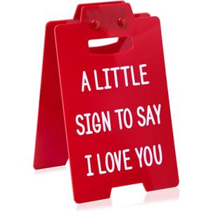 Artlunar Valentines Gifts for Her Him - Romantic I Love You Sign Funny Table Desk Valentines Day Decor for Birthday Wedding Aniversary Gifts (Red)