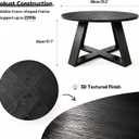 HAIOOU Round Coffee Table for Living Room with Open Storage Black Wooden, 31.5"D x 31.5"W x 17.7"H