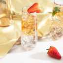 SUT 24PCS Rose Gold Champagne Flutes Plastic, 9oz Stemless Plastic Champagne Glasses, Rose Gold Rim Clear Toasting Glasses, Unbreakable, Shatterproof Mimosa Glasses, For Party,Shower