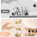 3 Tier Lazy Susan Bathroom Countertop Organizer, 360° Clear Rotating Makeup Cosmetic Perfume Storage Tray, Spinning Vanity Organizer Shelf for Bathroom Cabinet, Dresser, Kitchen(Large)