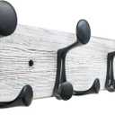 SKOLOO 43-Inch Wood Coat Rack Wall Mount with 8 Triple Hooks - Ideal for Family Entrances, Classrooms, and Pet Supplies Storage - Perfect Coat Hooks for Wall,Distressed White Wash