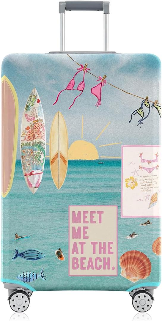 Go on Holiday Travel Luggage Cover Meet in Beach Suitcase Cover Anti-scratch Suitcase cover Fits 26-28 Inch