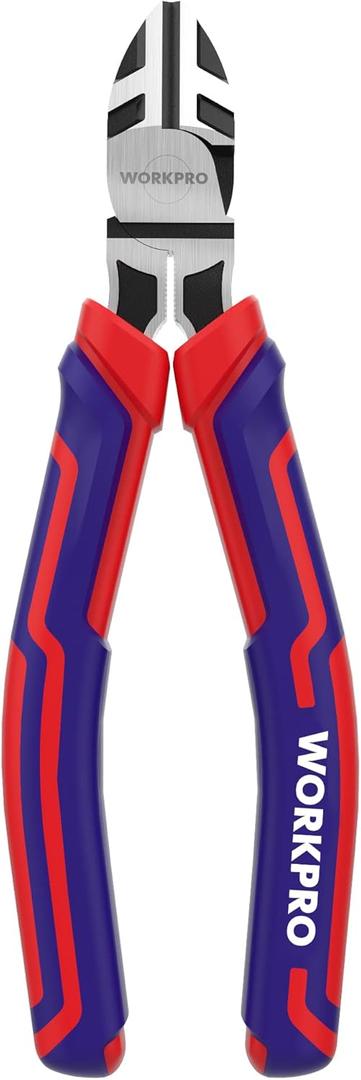 WORKPRO 6 Wire Cutters Heavy Duty CRV Steel, Diagonal Pliers for Cutting Wires Craft, Comfort Grip Handle