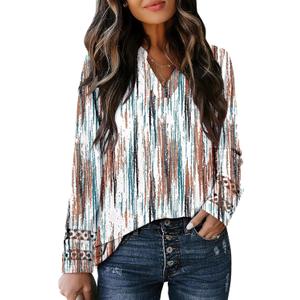 Magritta Womens Long Sleeve Casual Tunic Tops 2025 Winter Loose Dressy Shirts V Neck Flare Blouses