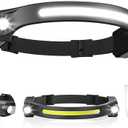 AlpsWolf LED Headlamp Rechargeable, 2 XPE LED and COB LED Head Lamp, Sensor Mode, 260° Wide Beam, IPX4 Waterproof, Rechargeable Headlight for Camping Accessories (1 Pack)