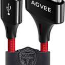 AGVEE 2 Pack 6.6ft 30 Pin Charger Cable Charging for Old iPod Touch 4 3 2 1 Nano, iPod Classic 3 2 1, Old iPad 1 2 3, Old iPhone 4 4S 3G 3GS, Red