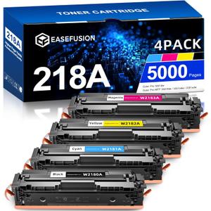 218A Replacement for HP 218A 218X Toner Cartridges 4 Pack for Color LaserJ Pro MFP 3201dw 3301cdw 3301fdw 3301sdw Printer W2180A W2181A W2182A W2183A No Chip