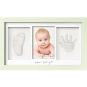 KeaBabies Baby Hand and Footprint Kit - Clay Handprint Keepsake Frame, Newborn Nursery Picture Frame, Personalized New Mom Gifts for Baby First Christmas Shower (Sage) (Duo Frame, 13" x 7.8")