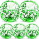 5 Pack Inflatable Glitter Beach Balls St Patricks Party Decoration 24 Inch 16 Inch Pool Toys Balls Glitters Inflatable Clear Beach Ball Swimming Pool Water Beach Toys Outdoor St Patricks Party Favors