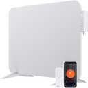 Infrared Space Heater with Smart Thermostat - Wall and Floor Mount, for smaller rooms - WiFi, App & Remote Control - No Noise & Energy Saving - German Brand - Color: White