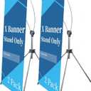 KOOLDE X Banner Stand Retractable Poster Stand Vertical Adjustable Banner Holder Stand 23 x 63 to 31 x 78 Inch (STAND ONLY 2 Pack)