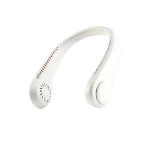 BLDC Neck Fan, Rechargeable, 3 Speeds, 1200mAh, USB Powered, White (FF05)