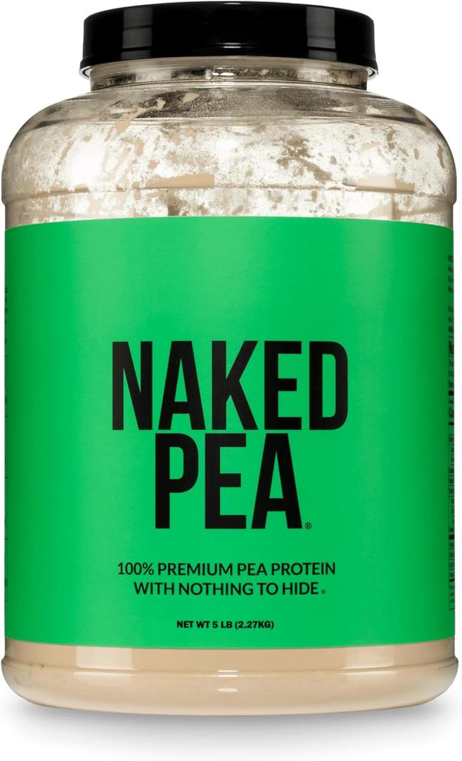 NAKED Pea - 5LB 100% Pea Protein Powder from North American Farms - Unflavored Vegan Pea Protein Isolate - NSF Certified, Plant Protein Powder, Easy to Digest - 76 Servings, 09/2027