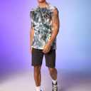 Verdusa Tie Dye Shirt Men Y2k Crop Tank Top Sleeveless Graphic Casual Muscle Shirt (L)