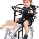 Upgraded Rear Child Bike Seat,Back Mount Kid's Bike Seat with Foot Pedals Back Rest Handrail, Designed for Children Aged 18 Month to 8 Years Old,Easy Installation
