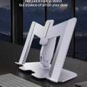 Vaydeer Laptop Stand for Desk, Metal Dual-Mode Design for Desk & Vertical Use, Adjustable Laptop Holder Space Saving Supports MacBook, Chromebook, Surface, Dell (Silver)