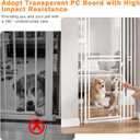 78.7" Extra Tall Cat Gate for Doorways, 27"-37" Wide Clear PC Pet Gate | Pressure Mounted Transparent Full Door Dog Gate with Auto Locking, for Stairs/Kitchen/Hallways/Laundry, No Drilling