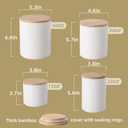 Sweejar Kitchen Canisters Ceramic Food Storage Jar Set, Stackable Containers with Airtight Seal Wooden Lid for Serving Ground Coffee, Tea, Herbs, Grains, Sugar, Salt - Set of 4 (Gray)