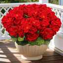 FULLMUSIC Artificial Flowers for Outdoor, UV Resistant Realistic Geranium Fake FlowersFaux Flowers for Outdoor planters, Garden, Porch, Patio, Window Box Home Decor All Year Round (8 pcs, Red)