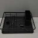 Dish Rack with Cutlery Holder and draining Board - Space-Saving Kitchen Storage Rack for Plates, Cups, and Bowls - Black