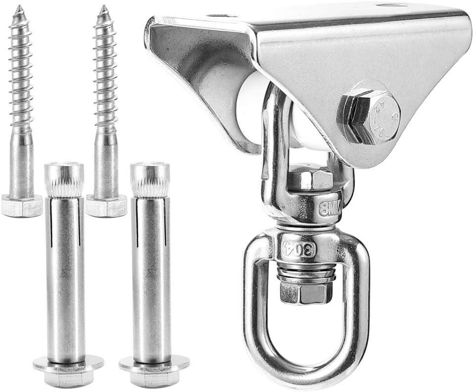 Sensory Swing Hanger 360 Rotatable Swivel Hook Ceiling Mount Hanging Kit Hardwares With Bolts for Indoor Outdoor Porch Hammock Chair Aerial Yoga Therapy Swing (Antirust, 1000lb Weight Capacity)