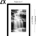 Americanflat 11x17 Picture Frame with Polished Plexiglass - Set of 2 - Use as 8x12 Frame with Mat or Display 11x17 Photo Without Mat - Galleria Collection - Picture Frames for Wall Display - Black
