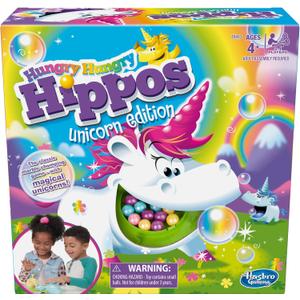 Hasbro Gaming Hungry Hippos Unicorn Edition Pre-School Board Game for Kids Ages 4 and Up; 2-4 Players 