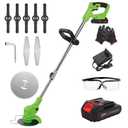 21V 1800W Cordless Steel Brush Cutter Machine Battery-Powered DIY Lawn Mower for Grass Trimming Projects