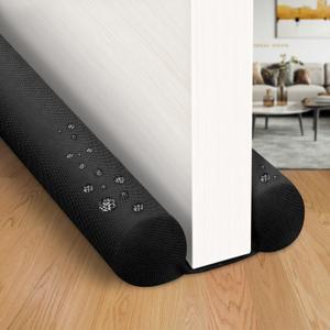 Door Draft Stopper,Size 30" to 36" Under Door Wind Noise Blocker Waterproof Door Air Draft Stopper,Noise Blocker Easy to Install (Black, 1.6Inch)