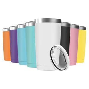 8 Pack 20oz Tumbler Vacuum Insulated Travel Mug with Lids, Stainless Steel Double Wall Bulk Cup for Home, Office, Outdoor Suitable for Vehicle Cup Holders(Assorted Colors)
