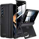 for Galaxy z-Fold-4 Stand Slim Case: Privacy Screen Protector Hidden Kickstand Wireless Charging Thin Design for Business Professionals Phone Cover for Samsung z fold 4 5G 2022