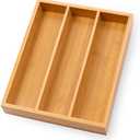 Fibogollo Silverware Organizer Bamboo Kitchen Drawer Organizer Kitchen Utensil Organizers, Flatware Organizer Tray for Flatware, Utensils(Natural), Pack 2