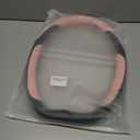 INEBIZ Universal Car Steering Wheel Cover Microfiber Leather Viscose Multi-Element Stitching (Black&Pink, D)