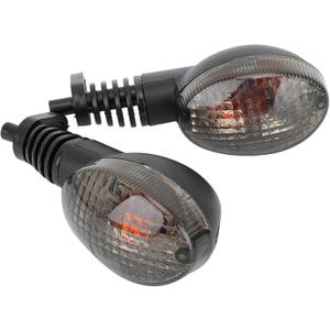 Motorcycle Turn Light,2PCS Motorcycle Front&Rear Turn Indicator Light Blinker Lamp Fit for AWASAKI EX250R NINJA 250R KLX250S KLX250SF VN650 Vulcan S 2009-2011 (Black)